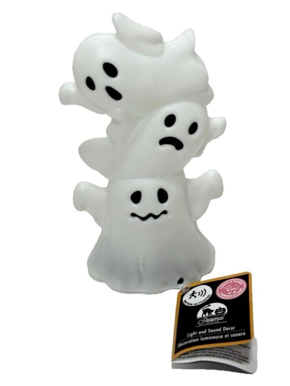 Mini Halloween Ghost Blow Mold White Spooky Decor, Colourful LED & Self Standing